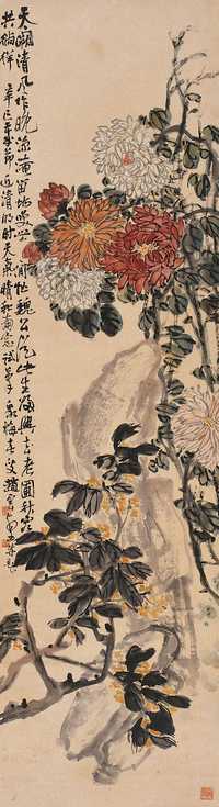 赵云壑 辛巳（1941年）作 花卉图 轴